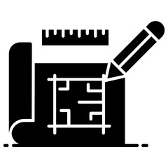 
Icon design of sketch, icon of prototype 
