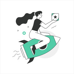 Product Launch Line Illustration