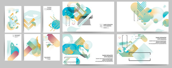 Poster design Japanese style templates set invitations to lines abstract background for book cover texture brochure