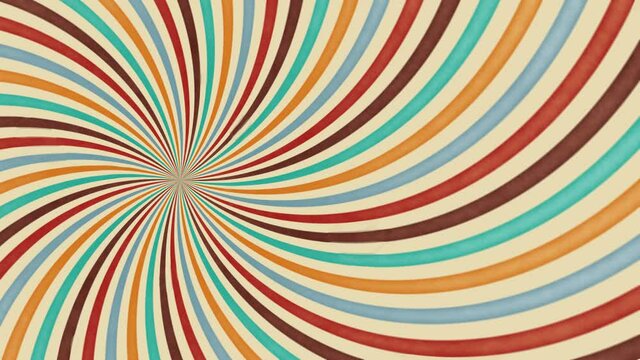 Vintage rays animation. Retro background. Seamless loop.