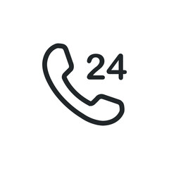 24 Hours call icon vector. Vector graphic design template illustration