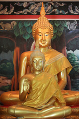 Closer look on peaceful face of Lord Buddha.