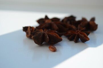 Anise stars isolated on white background