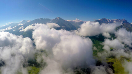 Caucasus, Ossetia. Kurtat gorge. View from Dashsar mountain.