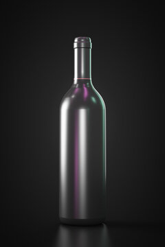 A bottle of expensive wine. Dark background.