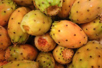 Genuine italian prickly pears fruit backgound,healthy summer food 