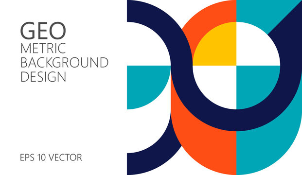 Abstract vector geometric pattern, background design in Bauhaus style, for web design, business card, invitation, poster, cover.