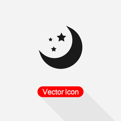 Moon and Stars Icon Vector Illustration Eps10