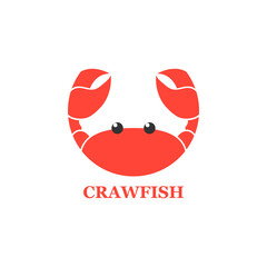 Crab head icon. Cartoon cut crab vector illustration isolated on white. Sea food concept.