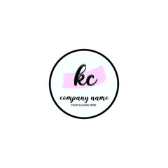 KC Initial handwriting logo template vector

