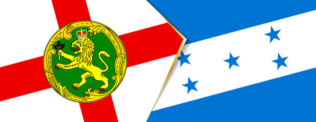 Alderney and Honduras flags, two vector flags.