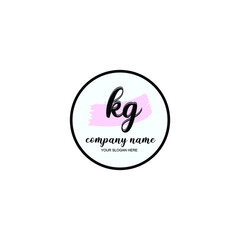 KG Initial handwriting logo template vector

