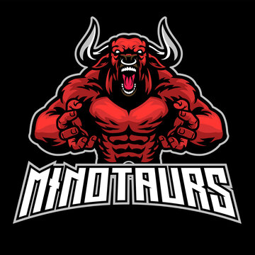 angry bull minotaur esport mascot