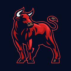 Obraz premium red big bull mascot