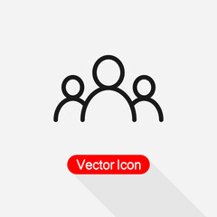 People Icon, Group Of People Symbol, Users Icon, Party Sign Vector Illustration Eps10