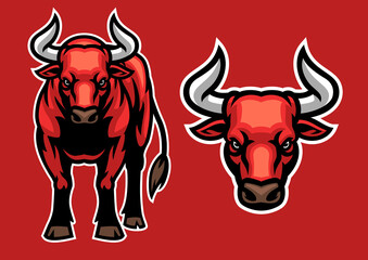 mascot of big bull in set