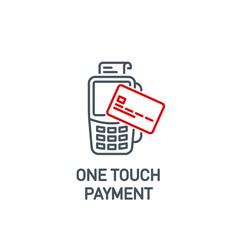 mobile app icon online contactless payment by credit debit card via the bank terminal banner isolated on white. outline payment method symbol. Quality element Acquiring payment with editable Stroke