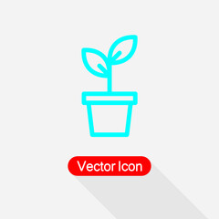 Potted Plant Icon Vector Illustration Eps10