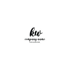 KW Initial handwriting logo template vector