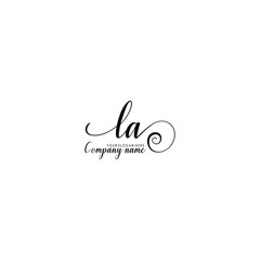 LA Initial handwriting logo template vector