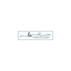 LA Initial handwriting logo template vector