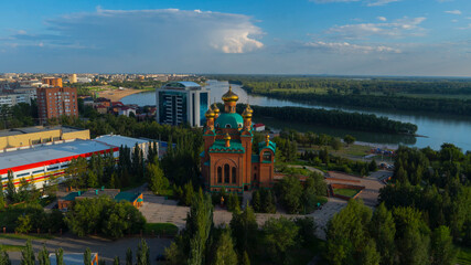panorama of the city Pavlodar Kazakhstan