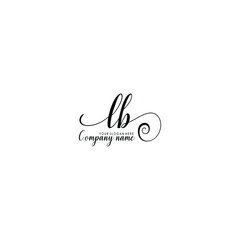 LB Initial handwriting logo template vector
