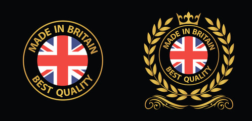 made in Great Britain vector stamp. bagge with Great Britain flag	
