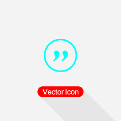 Quote Mark Icon Vector Illustration Eps10