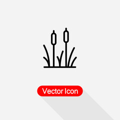 Fototapeta premium Reeds Plant Icon Vector Illustration Eps10