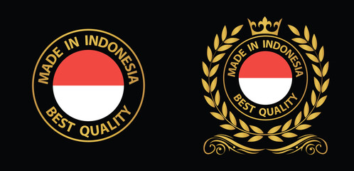 made in Indonesia vector stamp. badge with Indonesia flag	
