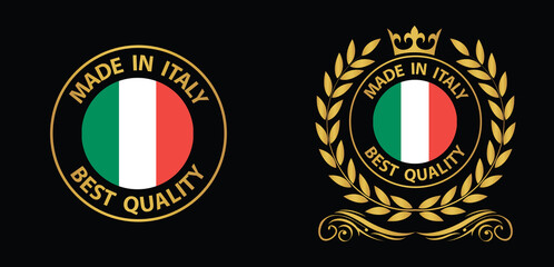 made in Italy vector stamp. badge with Italy flag	
