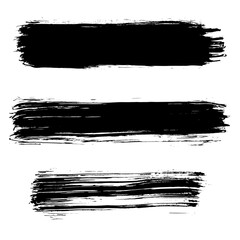 Hand drawn ink brushstroke, isolated on white.