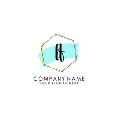 LF Initial handwriting logo template vector