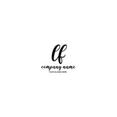 LF Initial handwriting logo template vector