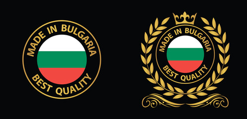 made in Bulgaria   vector stamp. badge with Bulgaria   flag
