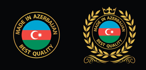 made in Azerbaijan vector stamp. badge with Azerbaijan  flag