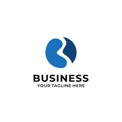 letter B for business logo on circle vector image stock
