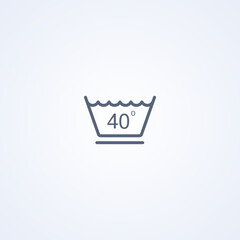 Gentle washing mode, temperature no higher than 40 degrees, vector best gray line icon