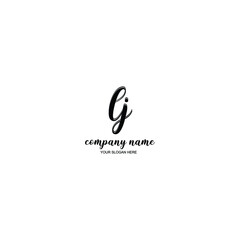 LJ Initial handwriting logo template vector