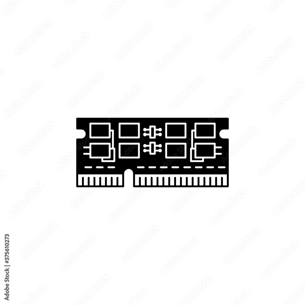 Poster random access memory and motherboard component icon. perfect for logo, presentation, background, web