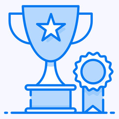 
A cup or other decorative object awarded as a prize for a victory, award icon design 
