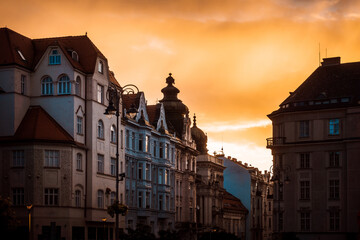 Antique building view in Brno, Czech Republic