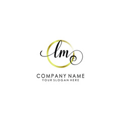 LM Initial handwriting logo template vector