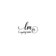Obraz na płótnie Canvas LM Initial handwriting logo template vector