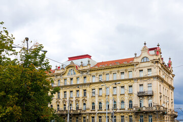 Fototapeta premium Antique building view in Brno, Czech Republic