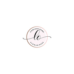 LO Initial handwriting logo template vector