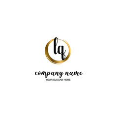 LQ Initial handwriting logo template vector
