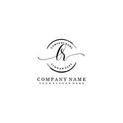 LR Initial handwriting logo template vector
