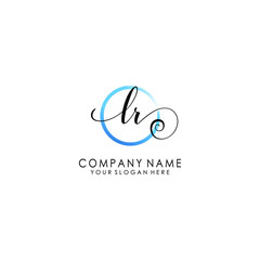 LR Initial handwriting logo template vector
